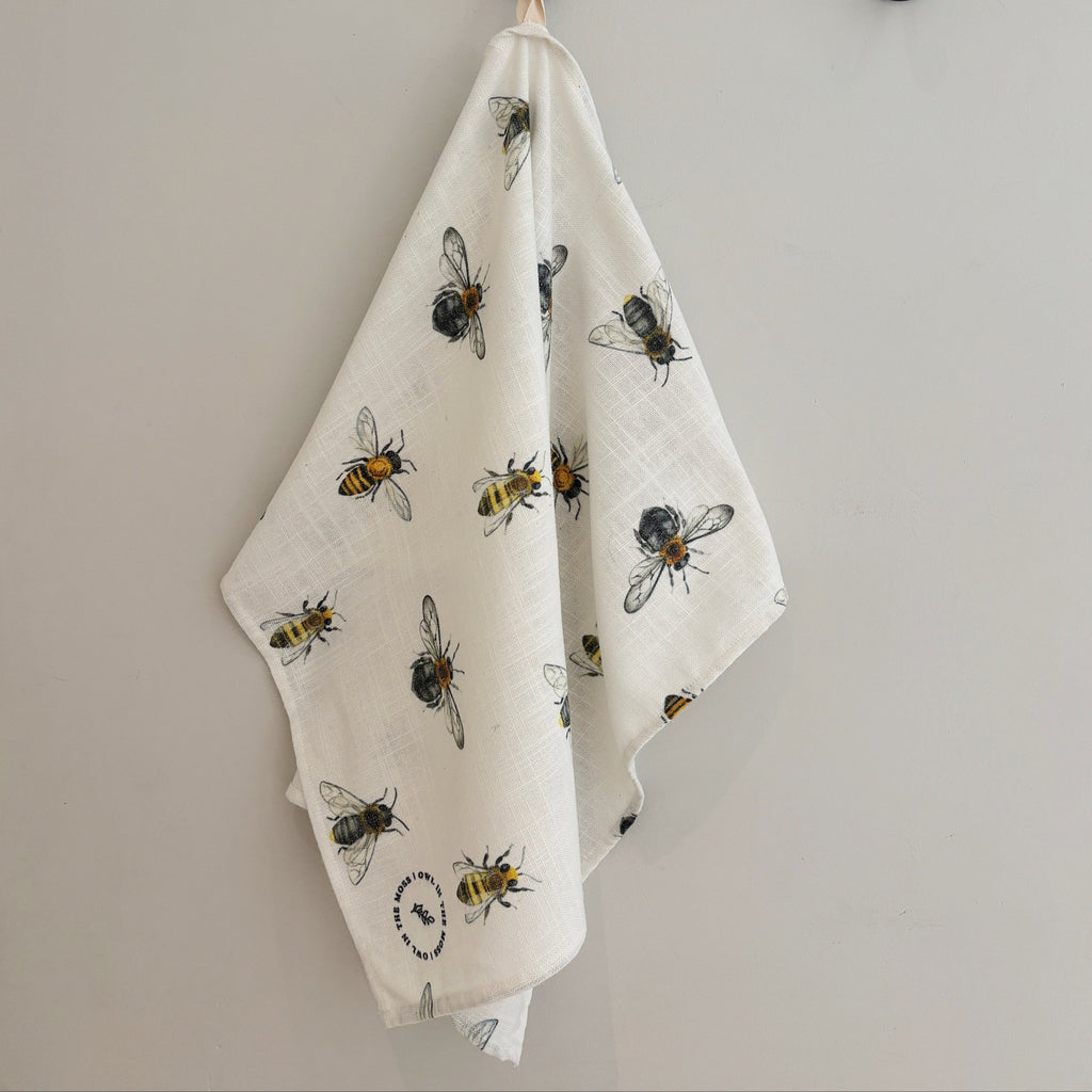 bee linen tea towel 