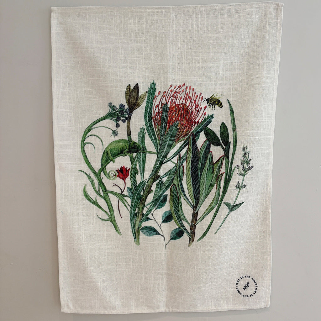 Chameleon linen tea towel 