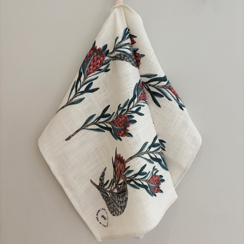 Pangolin linen tea towel 